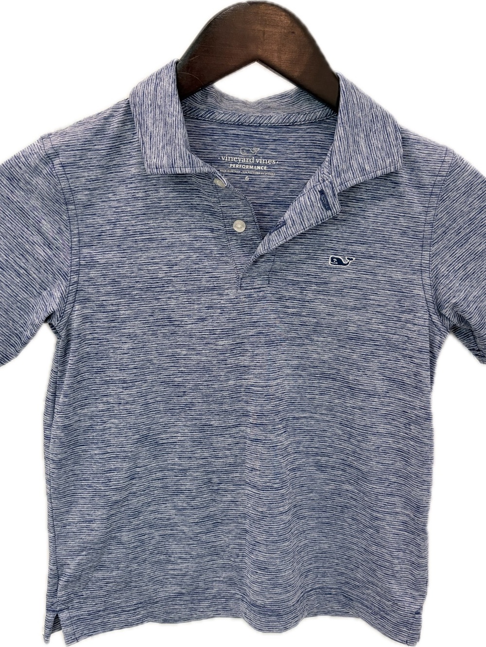 Vineyard Vines Kids Heathered Blue Polo Shirt
